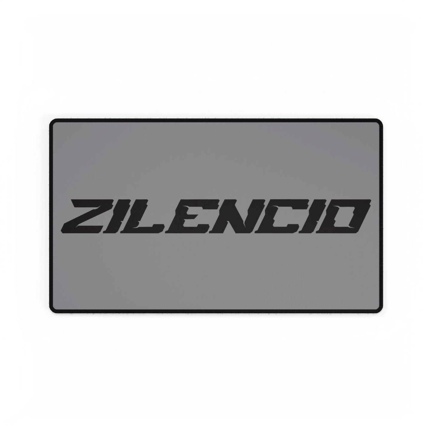 Sleek Black Desk Mat with Zilencio Design