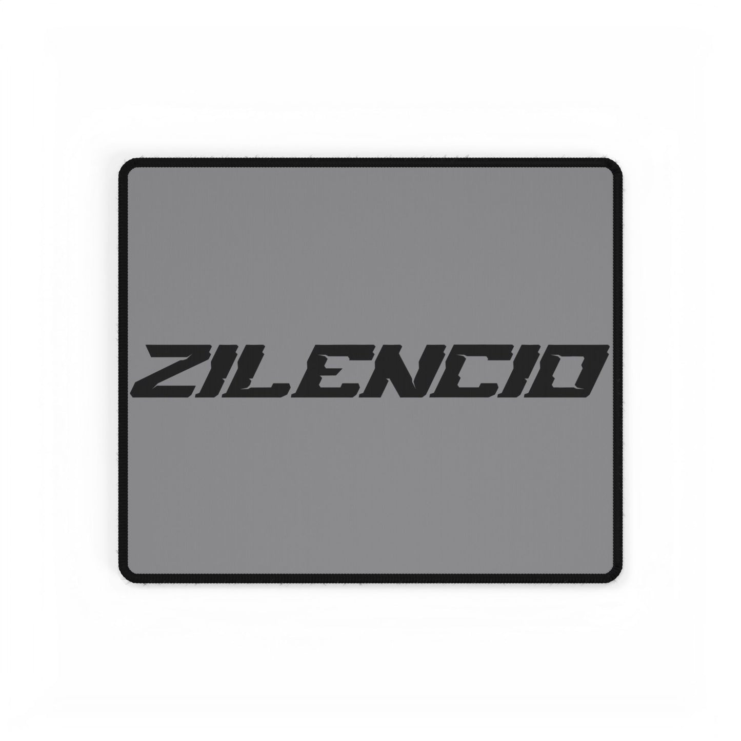 Sleek Black Desk Mat with Zilencio Design