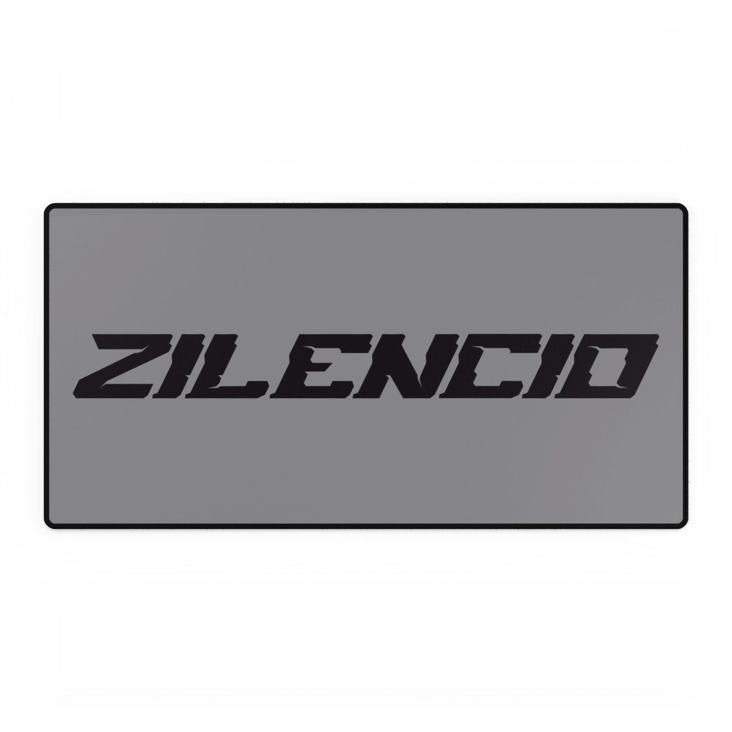 Sleek Black Desk Mat with Zilencio Design