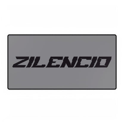 Sleek Black Desk Mat with Zilencio Design