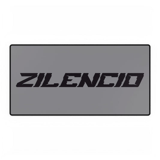 Sleek Black Desk Mat with Zilencio Design
